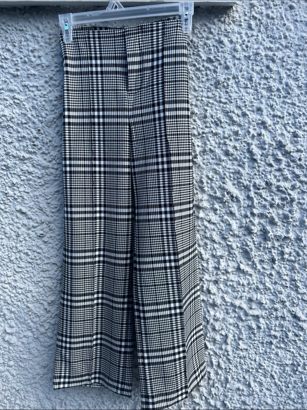 Zara High-Waist Black & White Plaid Women's pants (Brand new)